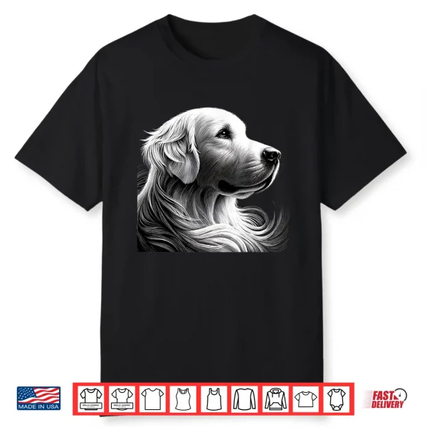 Majestic White English Cream Golden Retriever Sketch Devine Shirt