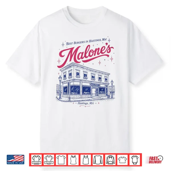 Malone’S Bar Best Burgers Hastings Ma Shirt
