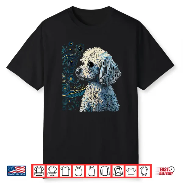 Maltipoo Starry Night Van Gogh Maltipoo Mom Dad Owner Shirt