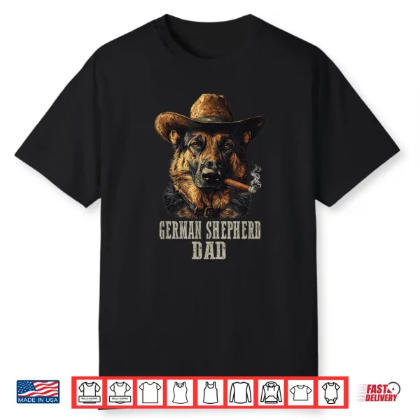 Mens German Shepherd Dog Vintage Best Dog Dad Father’S Day Shirt