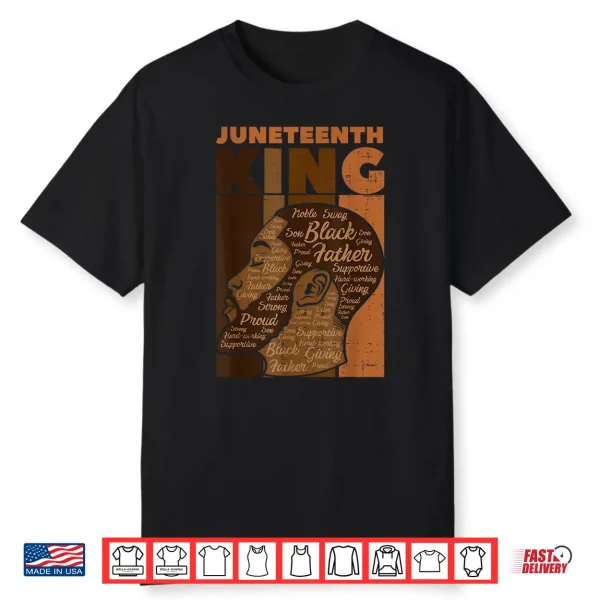 Mens Juneteenth King Black Father Melanin African Dad Papa Men Shirt