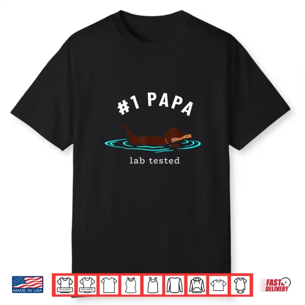 Mens Lab Grandpa Chocolate Labrador Retriever Dog #1 Papa Shirt
