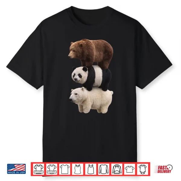Mens We Bears Realistic Stacked Bares Meme Animal Performance Shirt