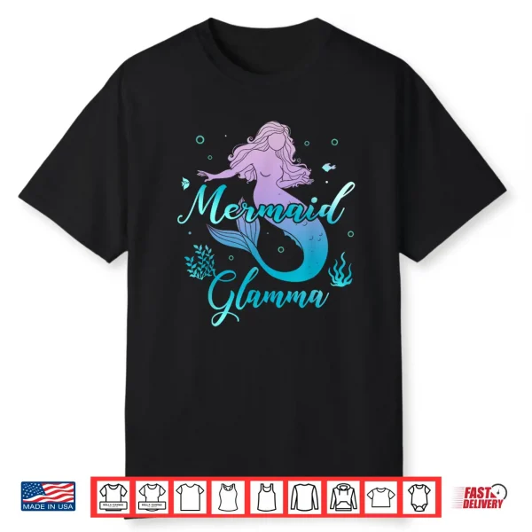 Mermaid Glamma Matching Mermaid Squad Birthday Party Shirt