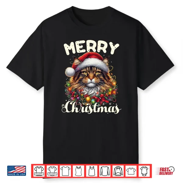 Merry Christmas Maine Coon Owner Xmas Maine Coon Cat Funny Shirt