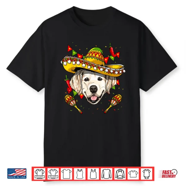 Mexico Cinco De Mayo Golden Retriever Dog Mexican Party Shirt