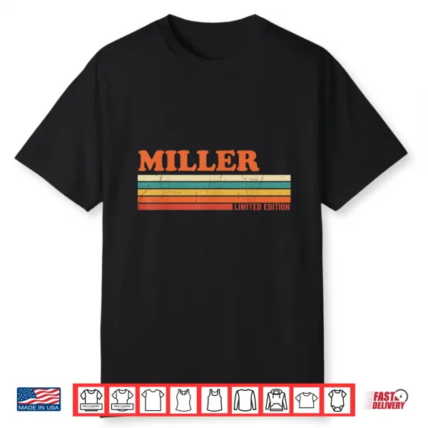 Miller Retro Personalized First Name Vintage Stripes Shirt