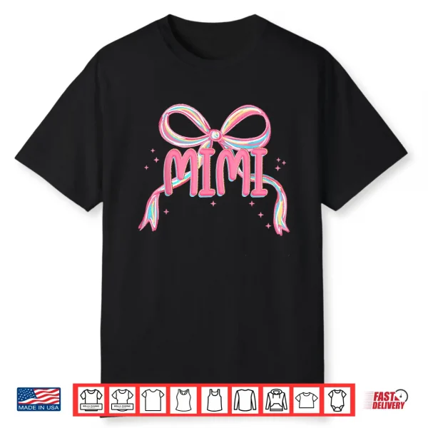 Mimi Of The Birthday Girl Pink Coquette Bow Matching Family Shirt