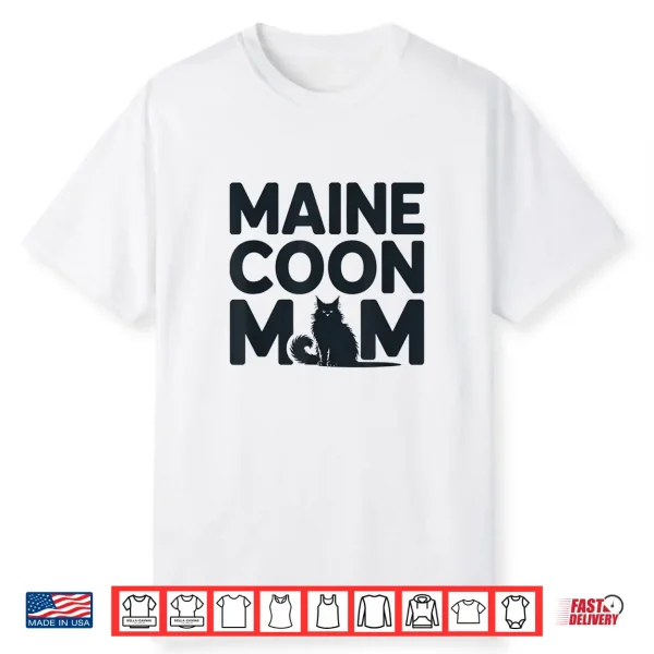 Minimalist Maine Coon Cat Mom Design For Cats Lover Shirt