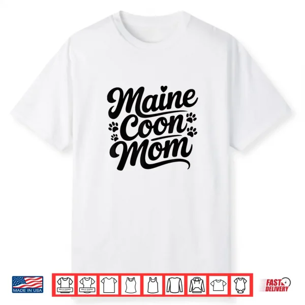 Minimalist Maine Coon Cat Mom Design For Cats Lovers Shirt