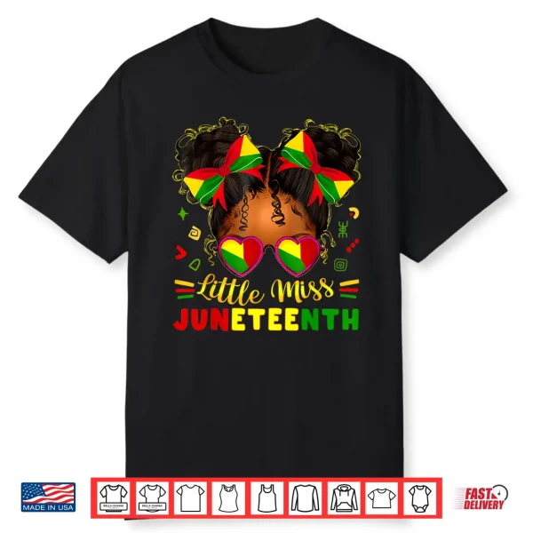 Miss Juneteenth Freedom Black American African Toddler Girl Shirt