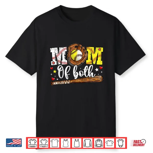 Mom Of Both Game Day Baseball Softball Mother’S Day 2025 Shirt