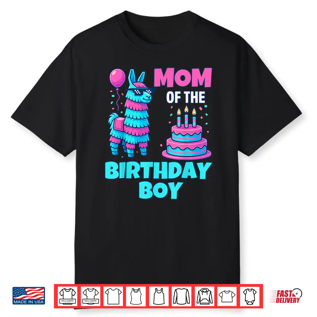 Mom Of Birthday Boy Llama Pinata Party Family Mathing Women Shirt Mom Of Birthday Boy Llama Pinata Party Family Mathing Women Shirt