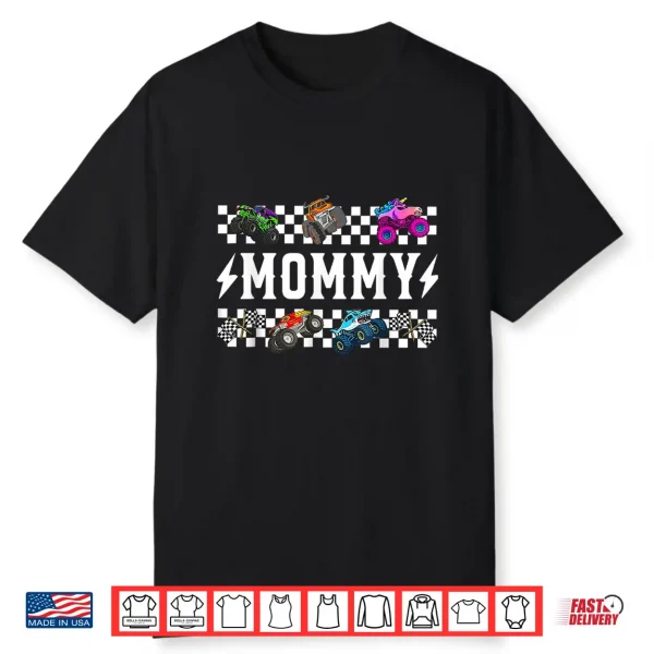 Mommy Retro Monster Truck Family Crew Birthday Matching Shirt