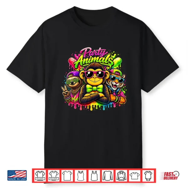 Monkey Baseball Wild Animals Sunglasses Cool Tiger Sloth Shirt