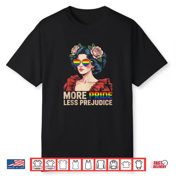 More Pride Less Prejudice Pride Month Lgbtq Vintage Retro Shirt