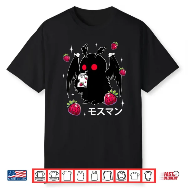Mothman Kawaii Strawberry Milk Shake Cryptid Shirt