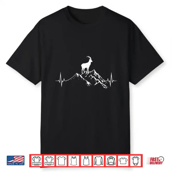 Mountain Goat Heartbeat Hiking Hiker Outdoor Shirt