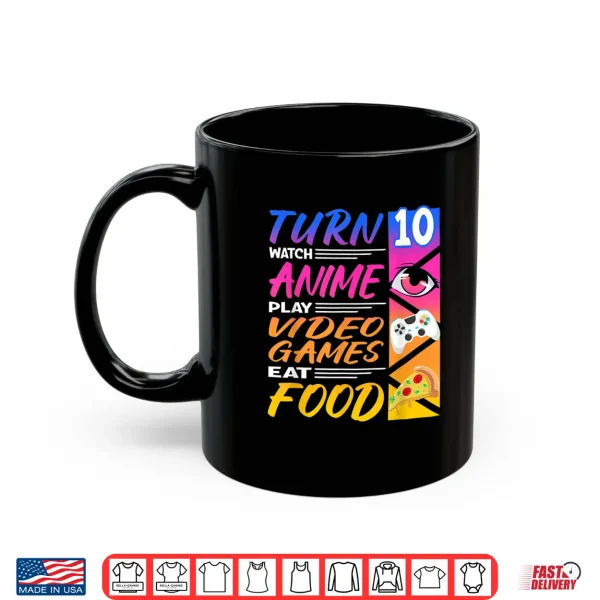Mug 10th Birthday I Manga I Gamer I 90s Kawaii Pizza Anime Shirt