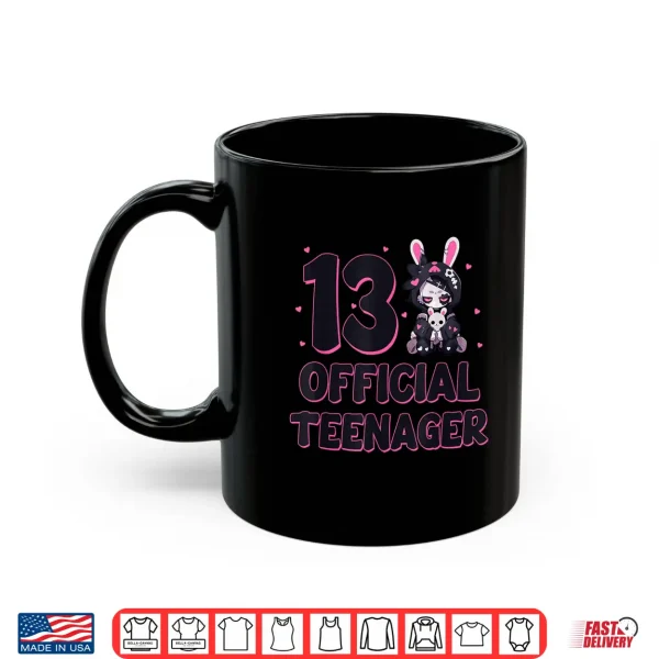 Mug 13 Official Teenager 13th Birthday Goth Bunny Anime Girl Shirt 2