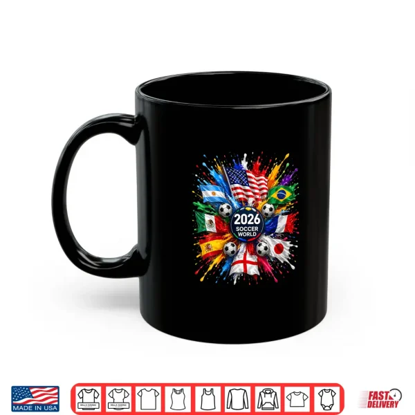 Mug 2026 Soccer World USA Flag Burst Fan Tee Shirt