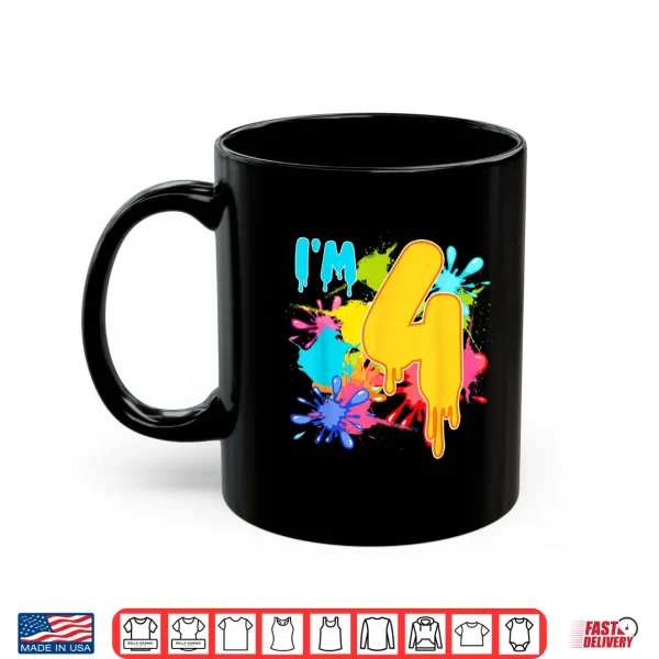 Mug 4 Year Old Birthday Slime Lover 4th Slime Themed Party Shirt