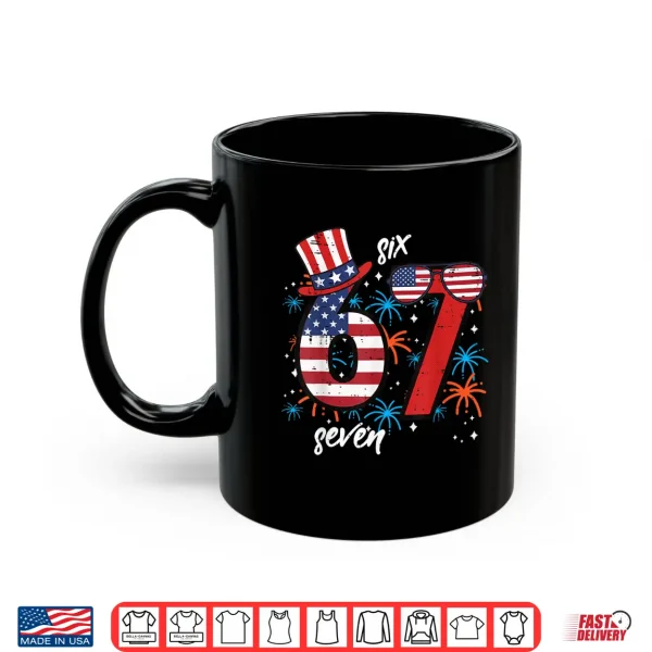 Mug 4th of July 6 7 Six Seven 67 Meme Patriotic Boys Kids Youth Shirt
