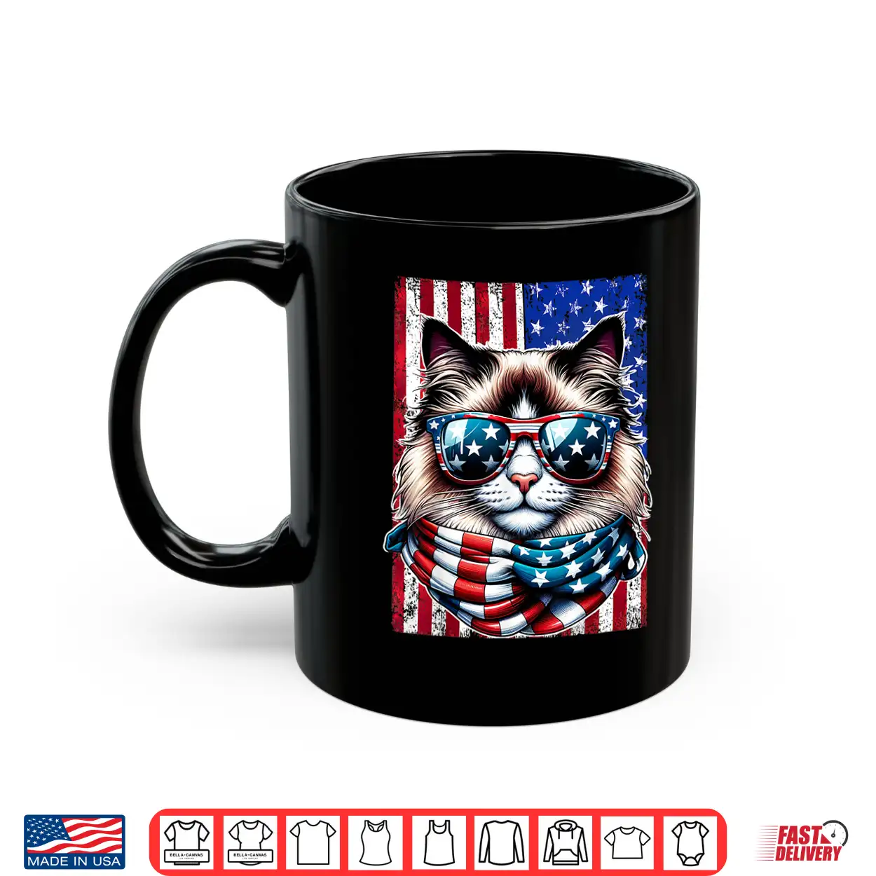 4Th Of July Ragdoll Cat Usa Flag Sunglasses Patriotic Cat Shirt 4Th Of July Ragdoll Cat Usa Flag Sunglasses Patriotic Cat Shirt