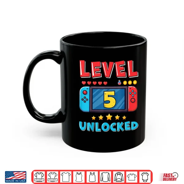 Mug 5 Year Old Bday Decorations Son Gamer Boy 5yr 5th Birthday Shirt