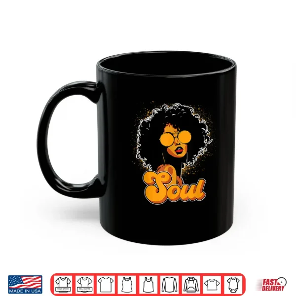 Mug 70s Funk Afro Women Soul Retro Vintage Style Black History Shirt