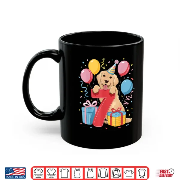 Mug 7th birthday boy girl 7 years old seven Golden Retriever Shirt