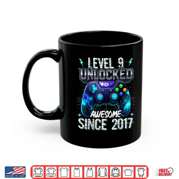 Mug 9th Birthday Boy Level 9 Gamer 9 Year Video Game Party Shirt