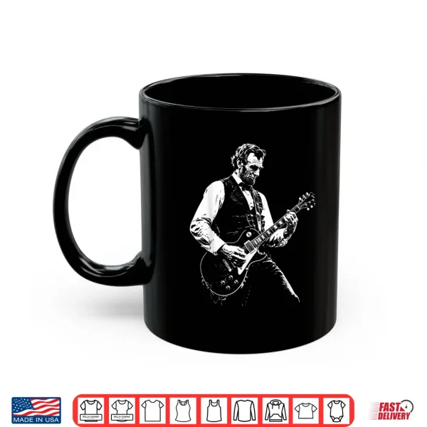 Mug Abe Lincoln Playing Guitar Retro Vintage Abraham Lincoln Shirt