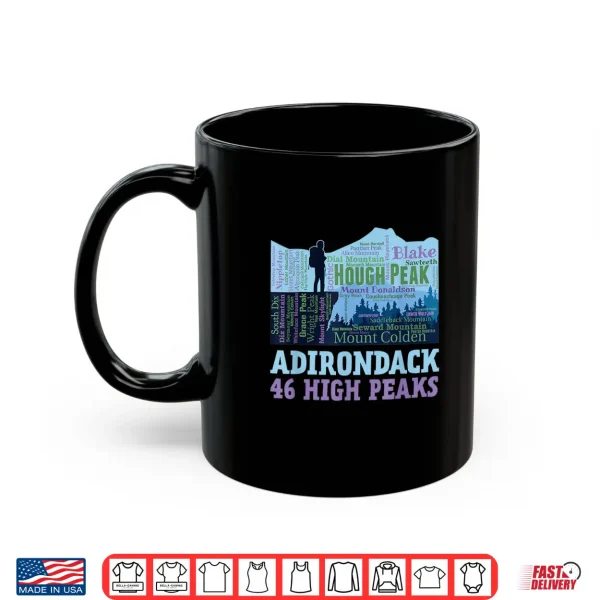 Mug Adirondack 46 High Peaks 46er Mountain List Word Cloud Shirt