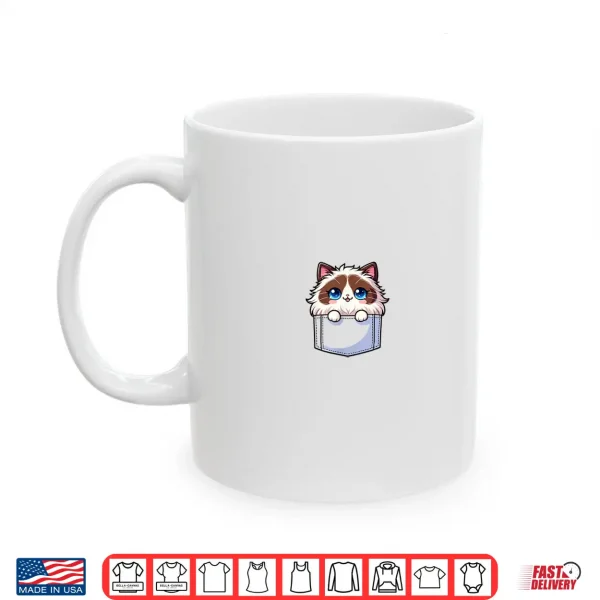 Mug Adorable Chibi Japanese Pocket Kawaii Ragdoll Cat Shirt