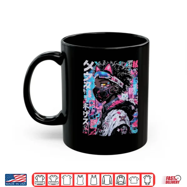 Mug Afro Streetwear Black Cyberpunk Otaku Techwear Manga Anime Shirt