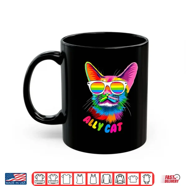 Mug Ally cat Purride cat pride kitty mom gay daddy lesbian LGBTQ Shirt