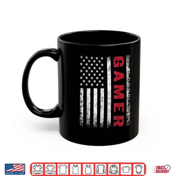 Mug American Flag Funny Gamer Gift Video Games Boys Men Gaming Shirt