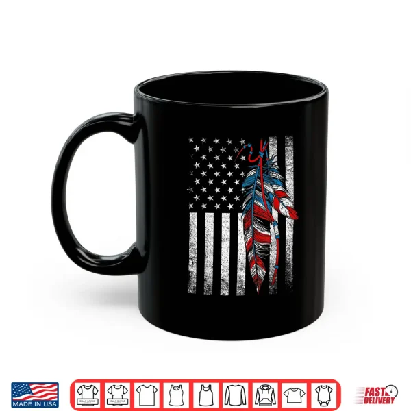 Mug American Flag Native Feather Pride Month Indigenous Shirt