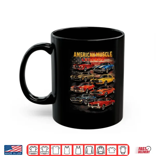 Mug American Muscle Legends Classic Car Enthusiast Retro Garage Shirt