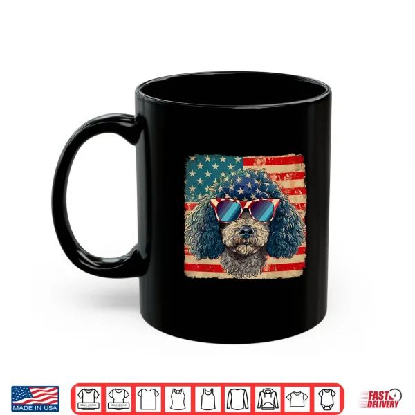 Mug American Star Stripes Poodle Dog Shirt 4th of July Men Women Shirt