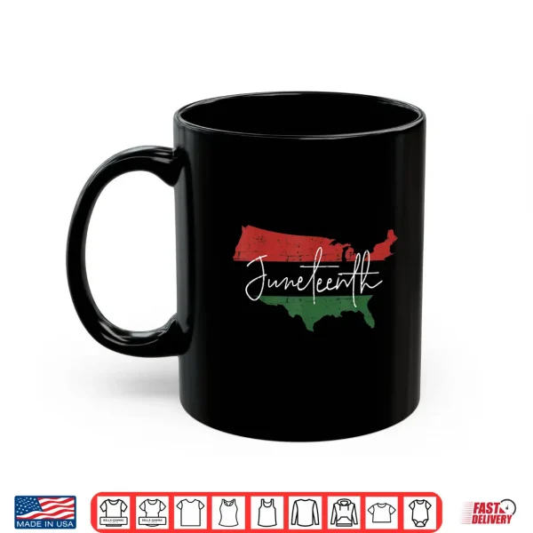 Mug American map with pan african flag for Juneteenth since 1865 Shirt
