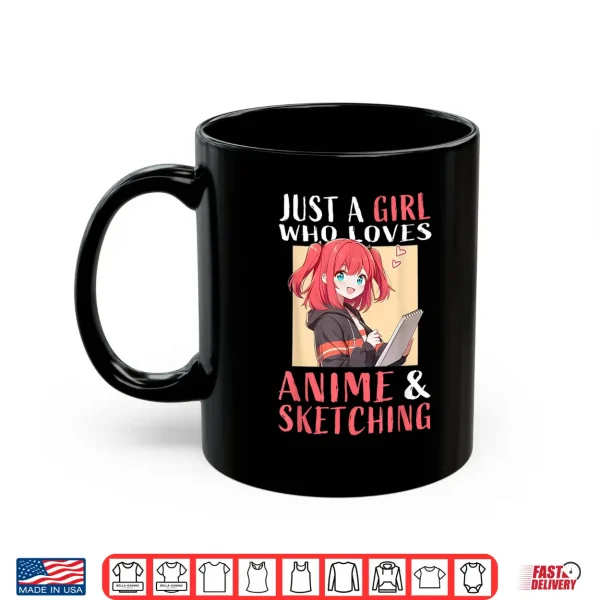 Mug Anime And Sketching For Girls Teens Manga Kawaii Japan Shirt