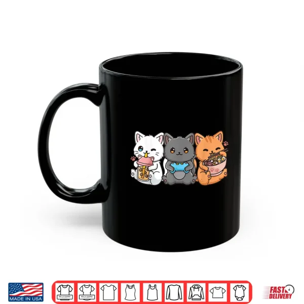 Mug Anime Boba Tea Bubble Tea Gaming Gamer Ramen Cat Shirt 2
