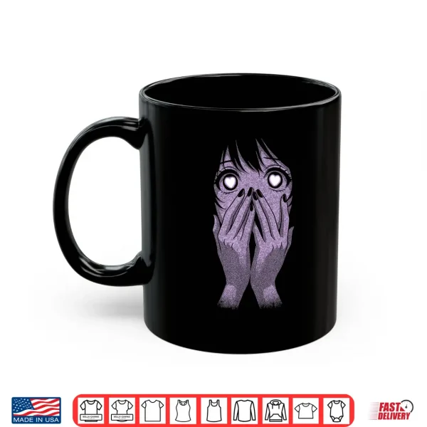Mug Anime Eyes Girl Hearts Manga Otaku Grunge Goth Alt Aesthetic Shirt