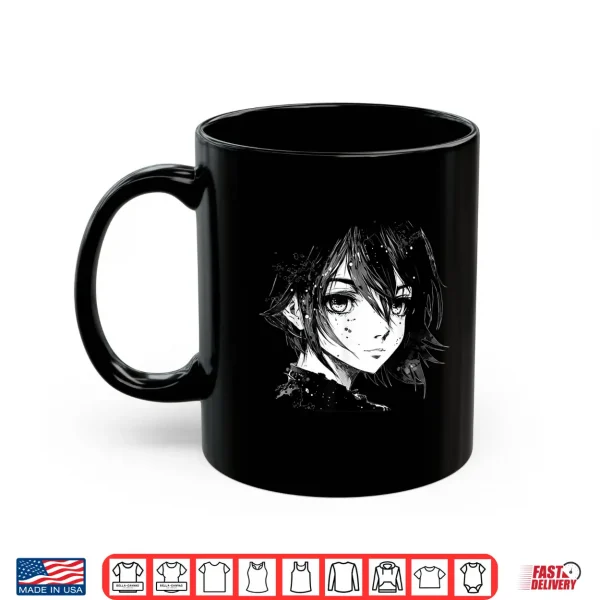 Mug Anime Girl Anime Eyes Ink Art Sketch Drawing for Girls Teens Shirt