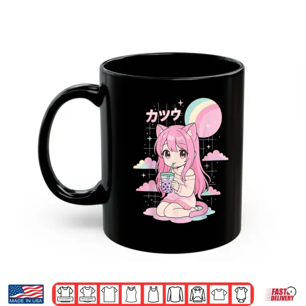 Mug Anime Girl Boba Bubble Tea Kawaii Shirt