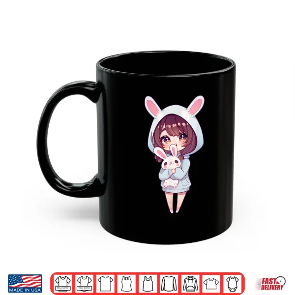 Mug Anime Girl With Bunny Kawaii Easter Japanese Otaku Girl Shirt