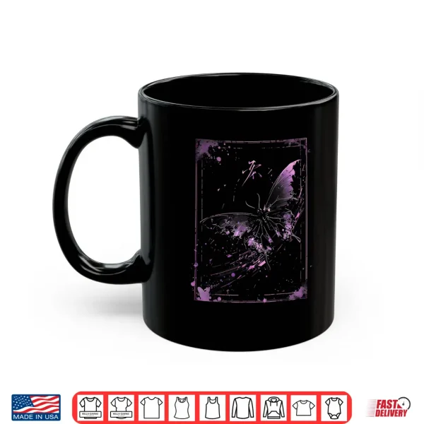 Mug Anime Japanese Goth Cyberpunk City Butterfly Purple Nature Shirt