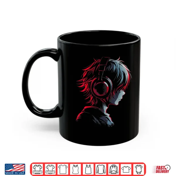 Mug Anime Manga Graphic Headphone Artwork Anime Shirt